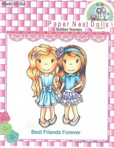The Paper Nest Dolls "Best Friends Forever" Rubber Stamp