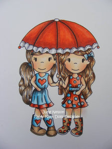 Paper Nest Dolls "Friendship Umbrella" Rubber Stamp