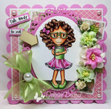 Paper Nest Dolls "Maddie with Glasses" Rubber Stamp