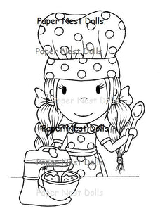 The Paper Nest Dolls "Chef Angelina" Rubber Stamp