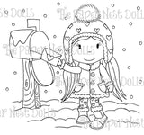 Paper Nest Dolls "Winter Mail Avery" Rubber Stamp