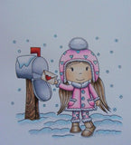 Paper Nest Dolls "Winter Mail Avery" Rubber Stamp