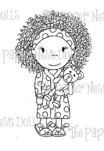 The Paper Nest Dolls "Bedtime Amara" Rubber Stamp