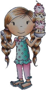 The Paper Nest Dolls "Ice Cream Avery" Rubber Stamp