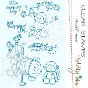 Tiddly Inks "Wryn Monkey Around" Clear Stamp Set