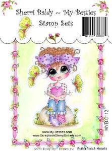 Sherri Baldy My Besties "Butterflies and Hearts" Clear Stamp
