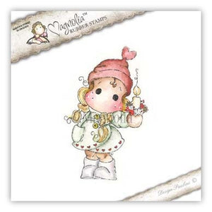 Magnolia Stamps Waiting For Christmas "Christmas Candle Tilda" Rubber Stamp