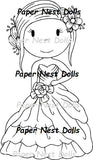 The Paper Nest Dolls "Ballgown Avery" Rubber Stamp