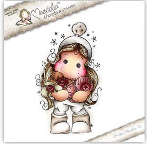 Magnolia Stamps A Lovely Christmas "Snowy Tilda With Gifts" Rubber Stamp