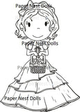 Paper Nest Dolls "Heart Basket Sophie" Rubber Stamp