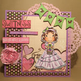 Paper Nest Dolls "Heart Basket Sophie" Rubber Stamp