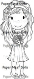 Paper Nest Dolls "Spring Bouquet Ellie" Rubber Stamp