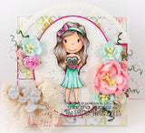 Paper Nest Dolls "Spring Bouquet Ellie" Rubber Stamp