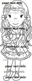 Paper Nest Dolls "Avery with Rose" Rubber Stamp