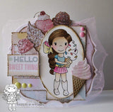 Paper Nest Dolls "Ice Cream Emma" Rubber Stamp