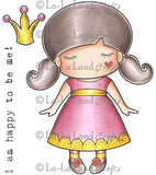 La La Land Crafts "Paper Doll Marci-Princess (with sentiments)" Rubber Stamp