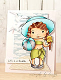 La La Land Crafts RETIRED "Beach Babe Marci (with sentiments)" Rubber Stamp