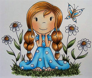 Paper Nest Dolls "Sitting Pretty" Rubber Stamp
