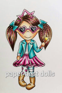 The Paper Nest Dolls "Superstar Ellie" Rubber Stamp