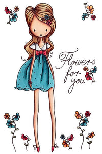 LDRS Creative All Dressed Up "Flowers For You" Cling Rubber Stamp