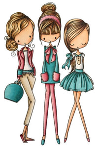 LDRS Creative All Dressed Up "Gal Pals" Cling Rubber Stamp