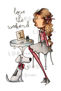 LDRS Creative All Dressed Up "Love The Weekend" Cling Rubber Stamp