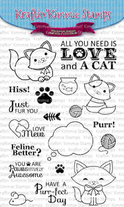 Kraftin Kimmie RETIRED "A Purr-fect Day" Clear Stamp
