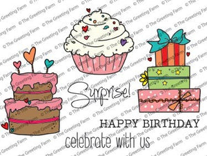 The Greeting Farm *RETIRED* "Birthday Bundle" Rubber Stamp