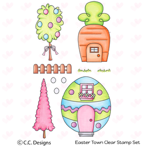 CC Designs "Easter Town" Clear Stamp