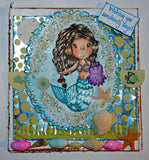 Paper Nest Dolls "Mermaid Amara With Octopus" Rubber Stamp