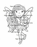 Paper Nest Dolls "Fairy Avery With Gift" Rubber Stamp