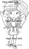 Paper Nest Dolls "Fairy With Flower Umbrella" Rubber Stamp