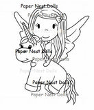 Paper Nest Dolls "Fairy With Unicorn" Rubber Stamp