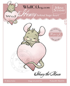 Whiff Of Joy "Henry Behind Huge Heart" Unmounted Mini Rubber Stamp