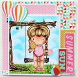 CC Designs Swiss Pixie "Birgitta With Popsicle" Rubber Stamp