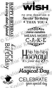 Kraftin Kimmie RETIRED "Make A Wish" Unmounted Rubber Stamp