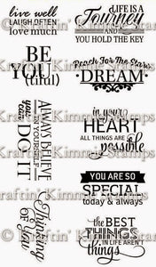 Kraftin Kimmie "Words of Inspiration" Unmounted Rubber Stamp