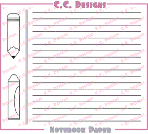 C.C. Designs "Notebook Paper Background" Rubber Stamp