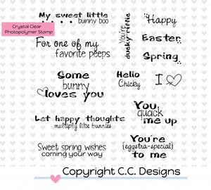 CC Designs Logos & Sayings *RETIRED* "Sweet Spring Sentiments" Clear Stamp