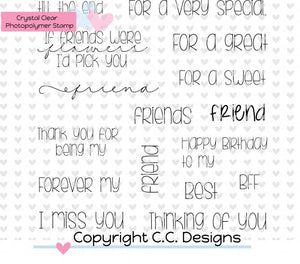 CC Designs Logos & Sayings *RETIRED* "Friends Sentiments" Clear Stamp Set