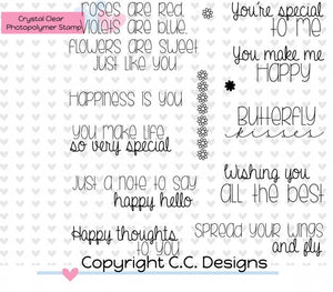 CC Designs Logos & Sayings *RETIRED* "Happy Sentiments" Clear Stamp Set