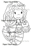 Paper Nest Dolls "Mermaid Amara With Octopus" Rubber Stamp