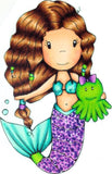 Paper Nest Dolls "Mermaid Amara With Octopus" Rubber Stamp