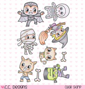 CC Designs *RETIRED* OK! "Halloween Cuties" Clear Stamp