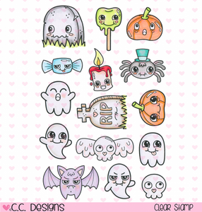 CC Designs *RETIRED* OK! "Halloween Things" Clear Stamp