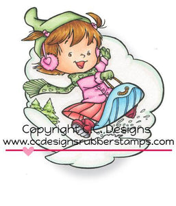 CC Designs *RETIRED* Roberto's Rascals "Snow Fun Twila" Rubber Stamp