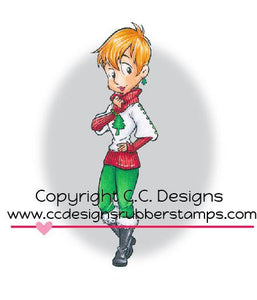 CC Designs Roberto's Rascals "Ugly Sweater" Rubber Stamp