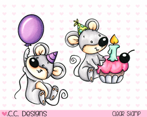 CC Designs Roberto's Rascals "Birthday Mice" Clear Stamp