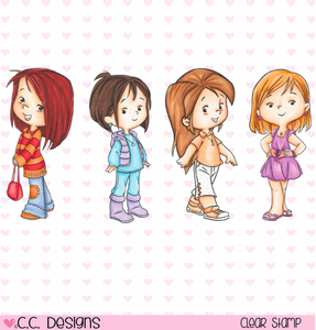 CC Designs Roberto's Rascals "4 Seasons Girls" Clear Stamp