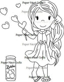 The Paper Nest Dolls "Love Bubbles" Rubber Stamp
